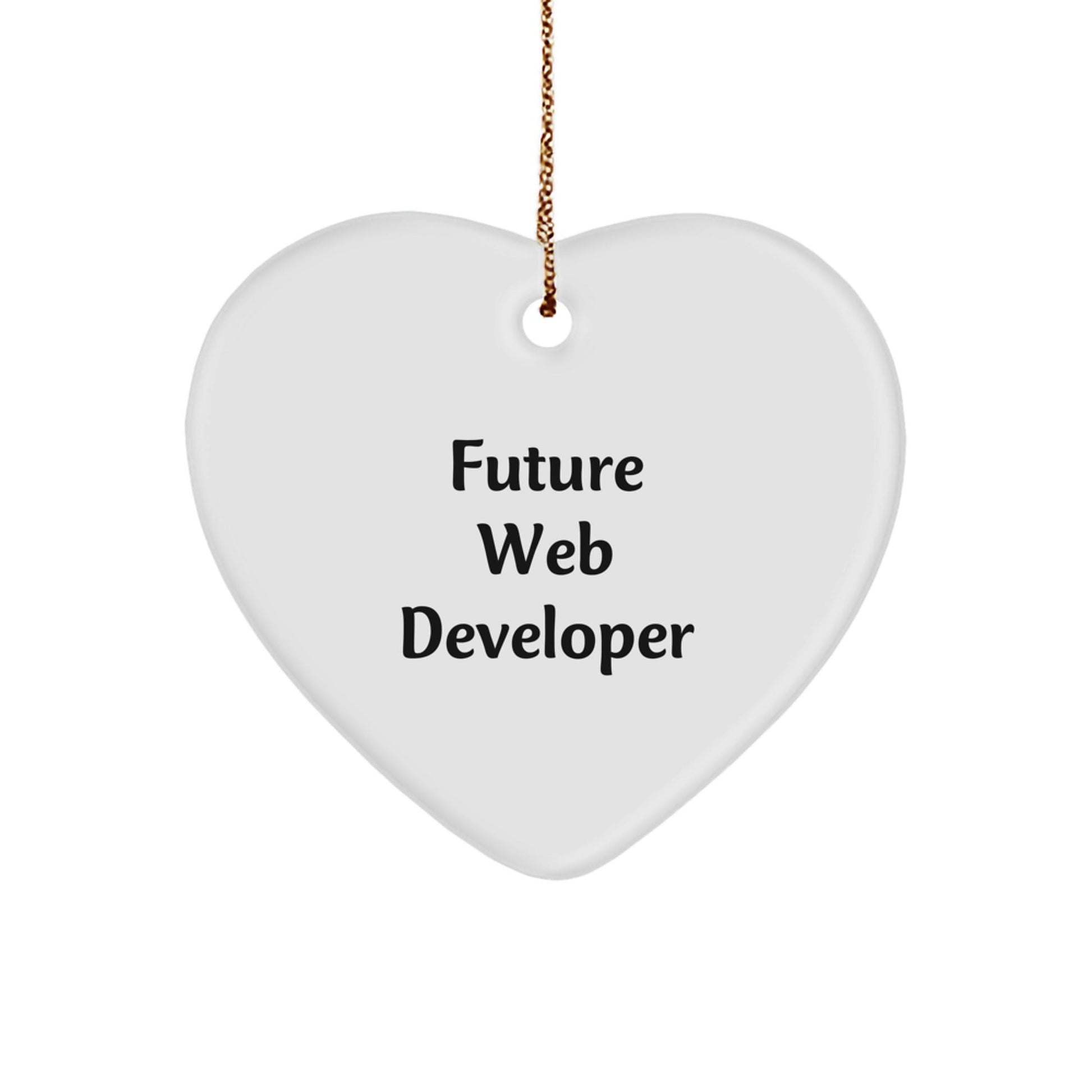Funny Future Web Developer Gifts from Men - Heart Ornament for Web Developer, Christmas Unique Gifts - Victory Thru Vision