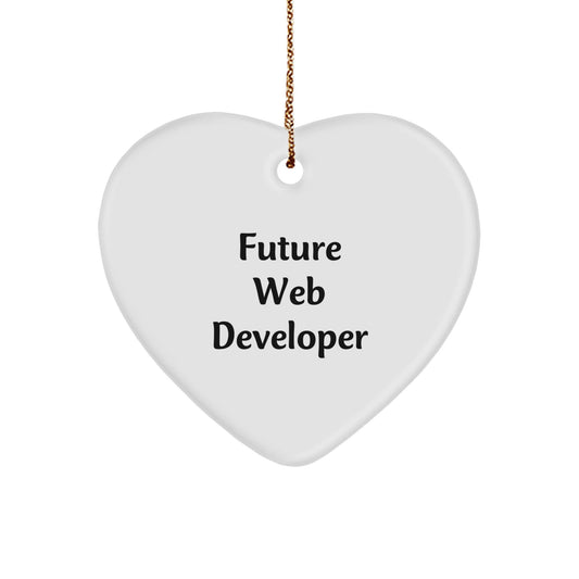 Funny Future Web Developer Gifts from Men - Heart Ornament for Web Developer, Christmas Unique Gifts - Victory Thru Vision