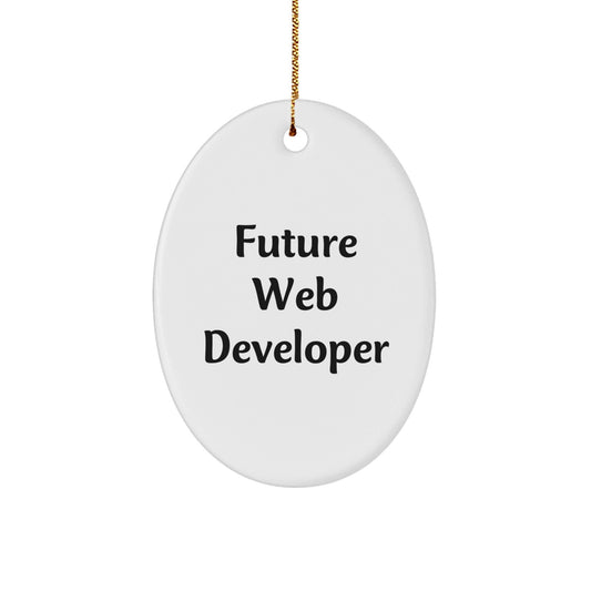 Funny Future Web Developer Gifts Oval Ornament, Gifts from Friends for Web Developer, Web Developer Christmas Unique Gifts - Victory Thru Vision
