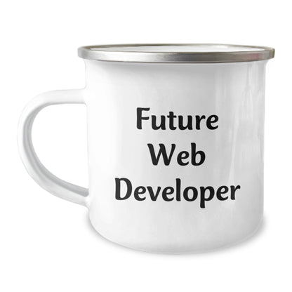 Funny Future Web Developer Graduation Gifts from Friends for Web Developer - Camping Mug, Web Developer Gifts, Funny Web Developer Quote - Victory Thru Vision