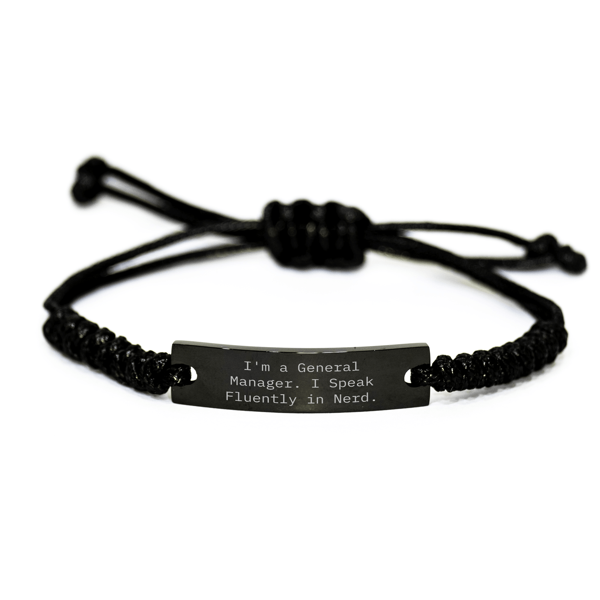 Funny General Manager Gifts for Men - 'I'm A General Manager. I Speak Fluently In genius.' Quote Adjustable Rope Bracelet for Graduation - Victory Thru Vision