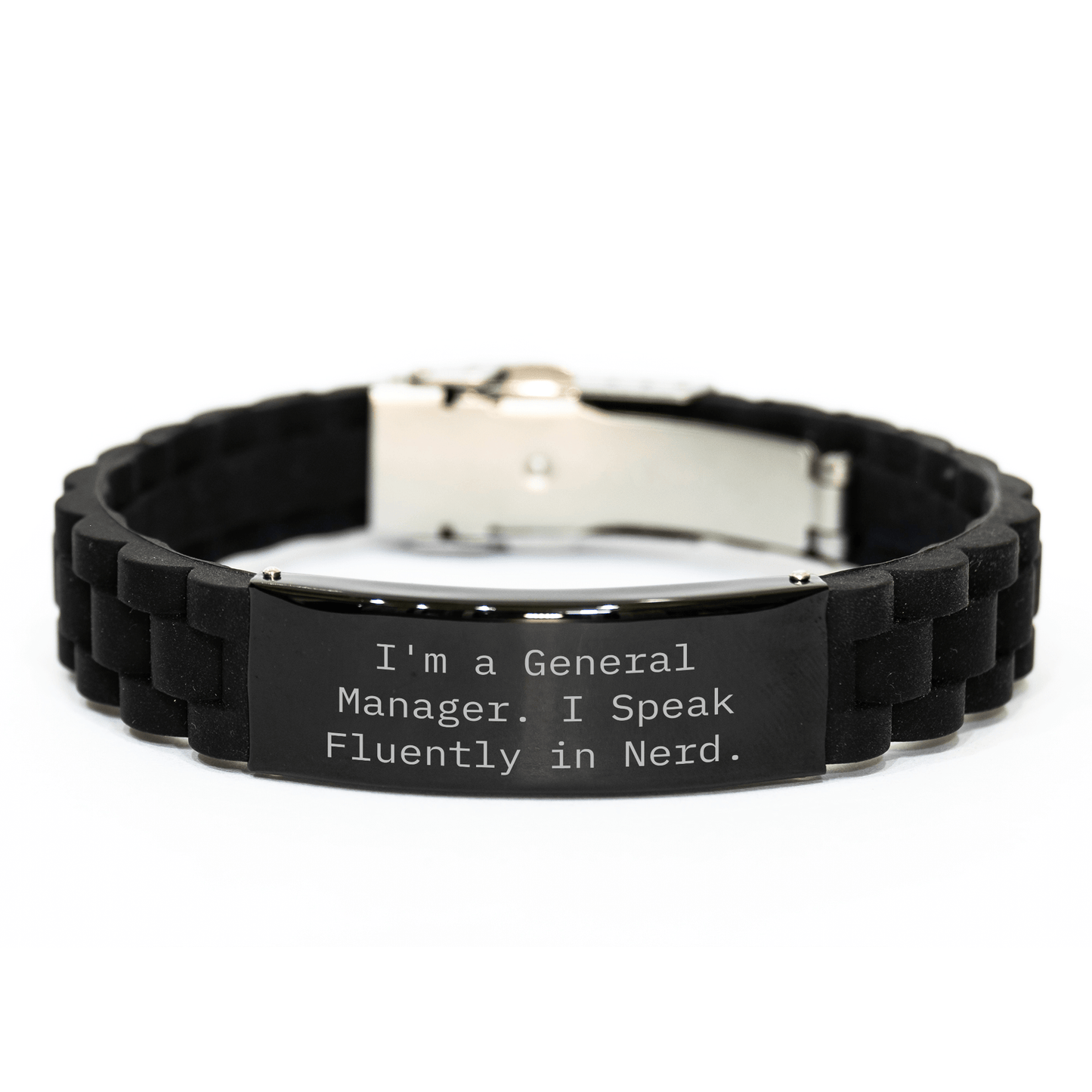 Funny General Manager Gifts from Friends for Graduation Unique General Manager Glide lock Clasp Bracelet, I'm A General Manager. I Speak Fluently In genius. - Victory Thru Vision