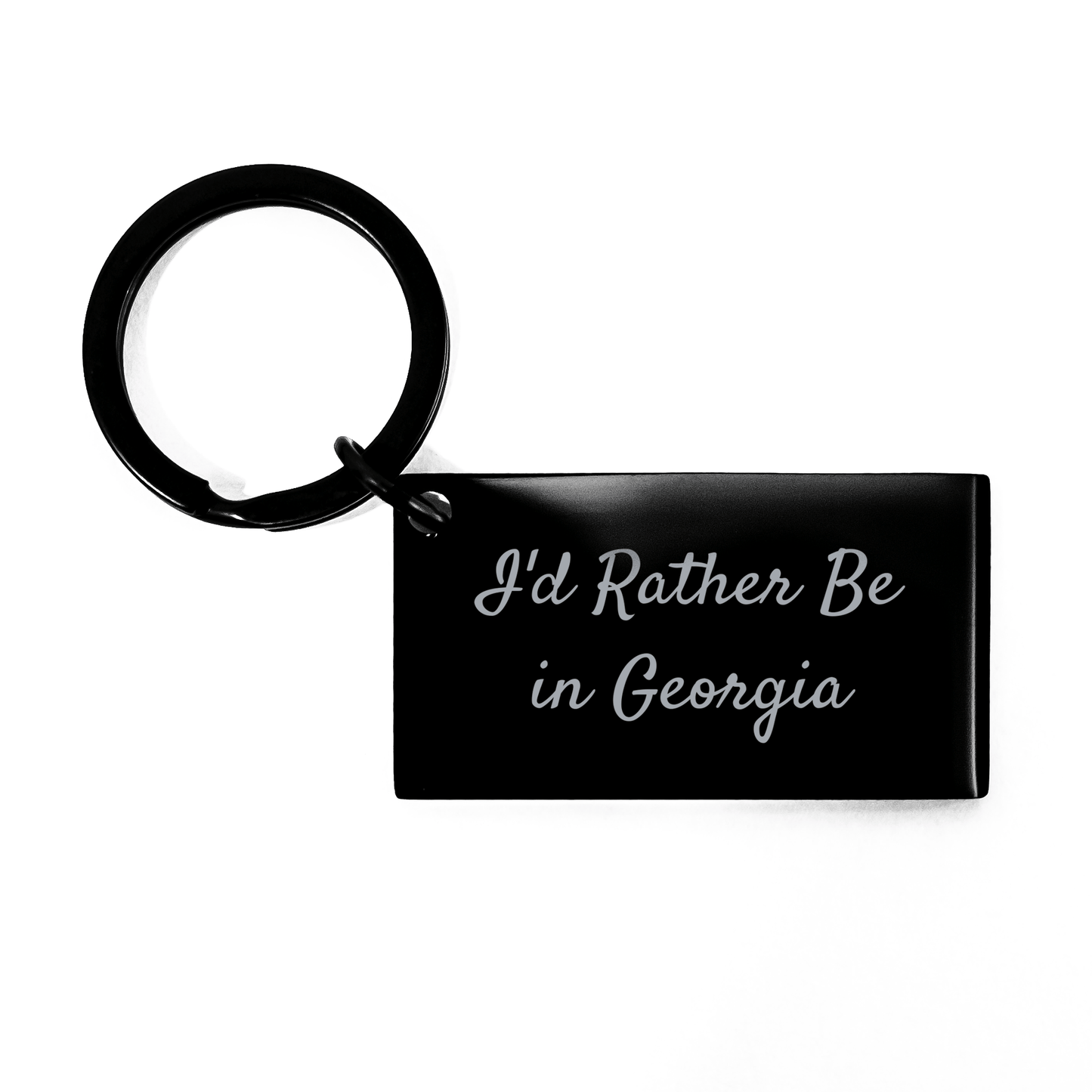 Funny Georgia Gifts for Men from Family - 'I'd Rather Be In Georgia' Keychain - Victory Thru Vision 