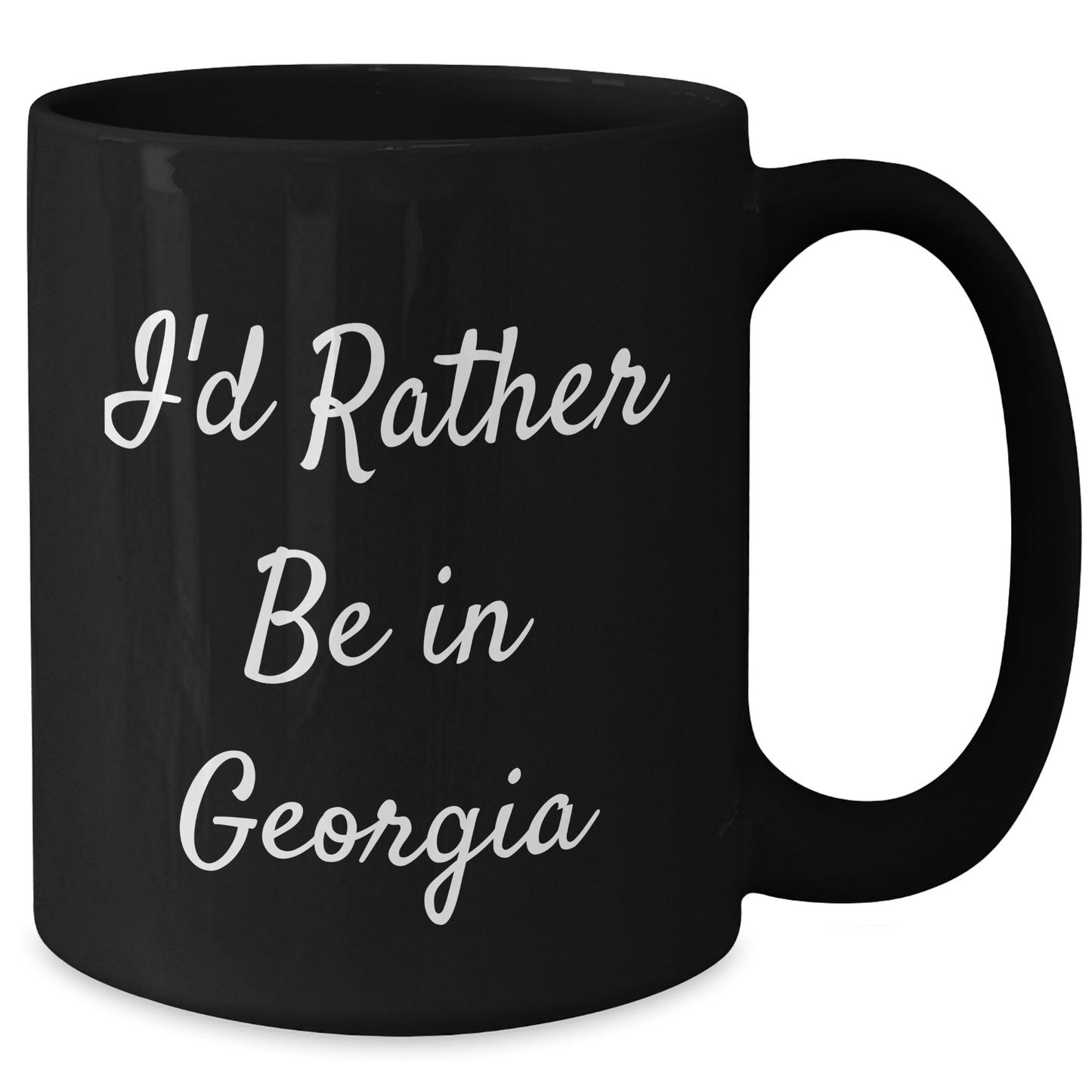 Funny Georgia Gifts 'I'd Rather Be In Georgia' Black Coffee Mug for Georgia Lovers, Graduation Unique Gifts for Men, Women, Friends, Coworkers, Family - Victory Thru Vision 