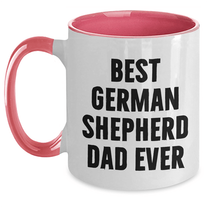 Funny German Shepherd Dad Gifts, Best German Shepherd Dad Ever, Two Tone Coffee Mug for Men, Unique Father's Day Unique Gifts from Men to Family - Victory Thru Vision 