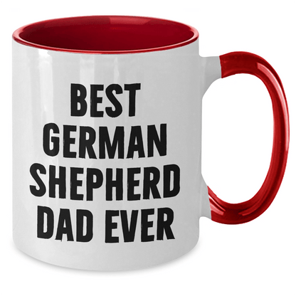 Funny German Shepherd Dad Gifts, Best German Shepherd Dad Ever, Two Tone Coffee Mug for Men, Unique Father's Day Unique Gifts from Men to Family - Victory Thru Vision 
