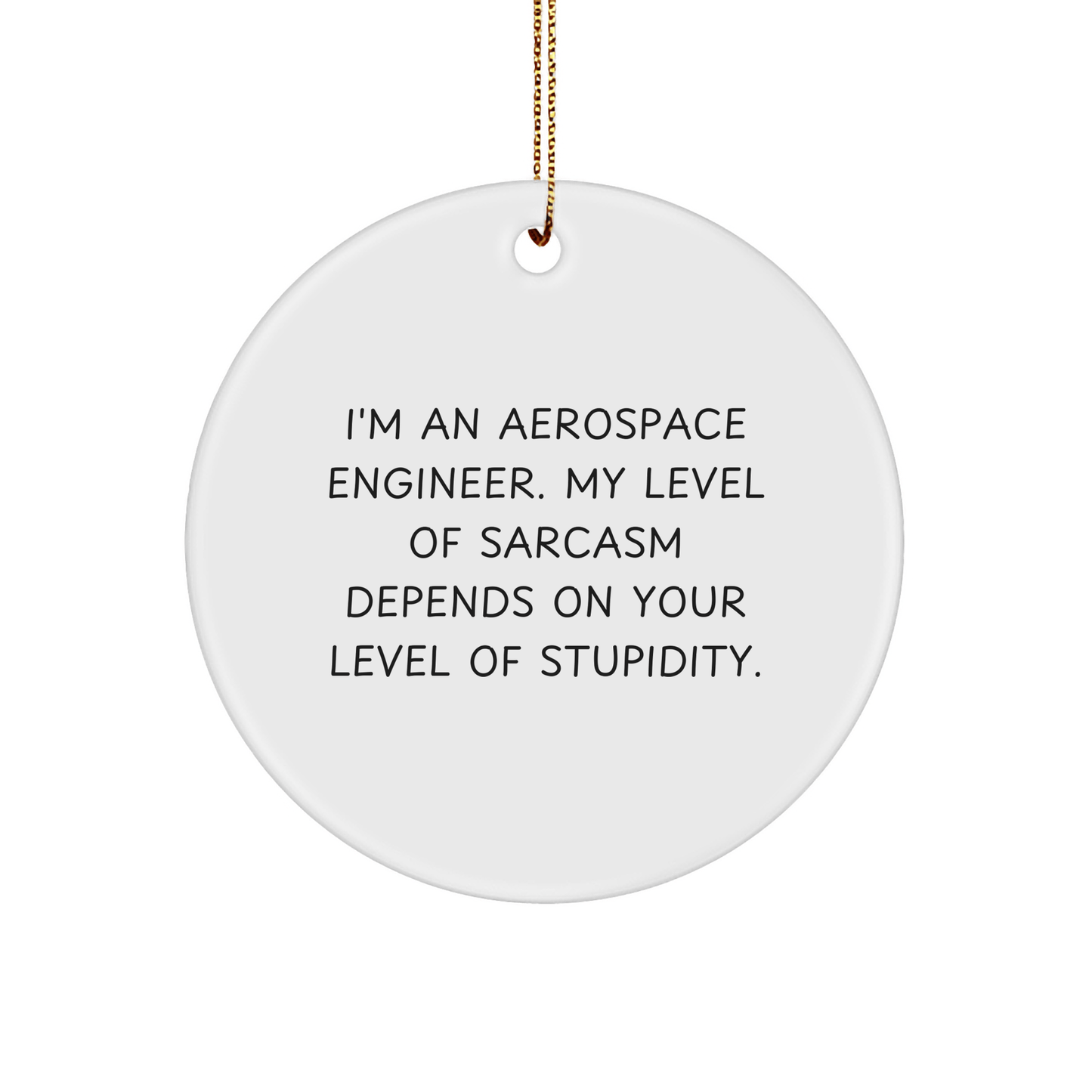 Funny Gift for Aerospace Engineer, Circle Ornament with Sarcastic Quote, Gifts from Men to Women, Friends, or Coworkers, Christmas Unique Ornament for Aerospace Engineers - Victory Thru Vision 