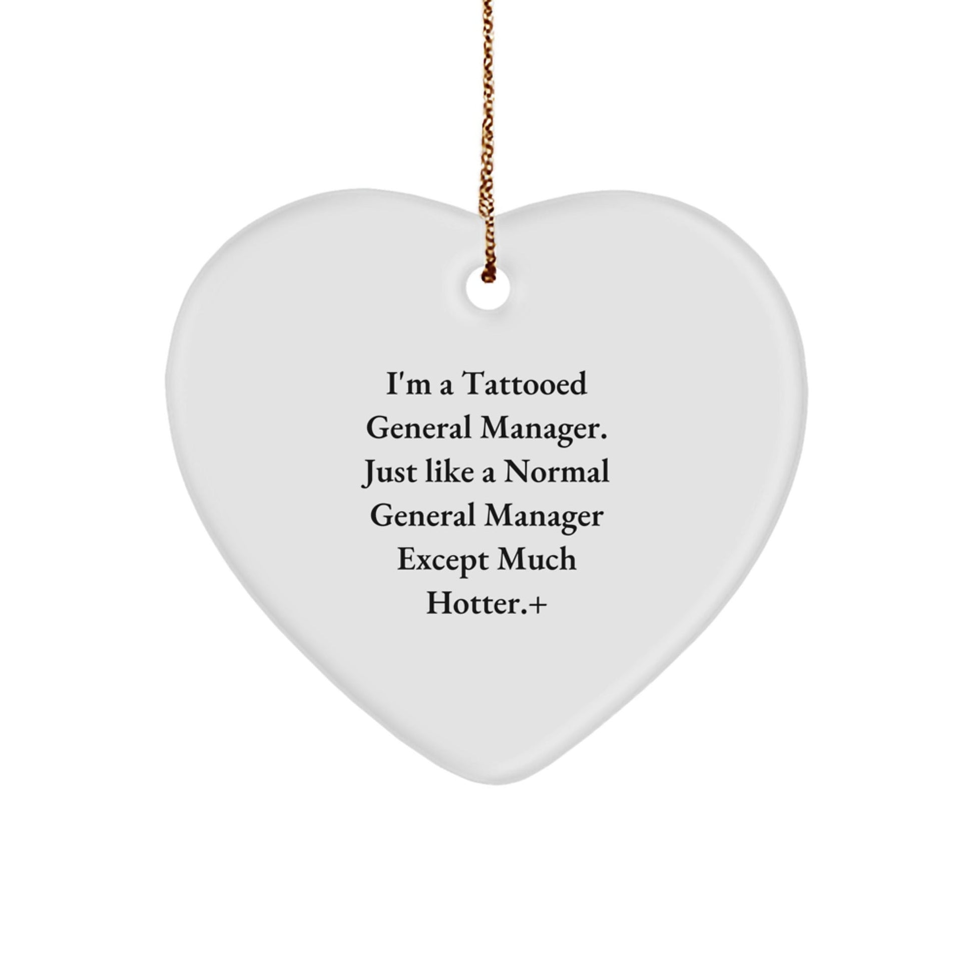 Funny Gift for General Manager - Heart Ornament from Men to Men, Christmas Unique Gifts - Victory Thru Vision