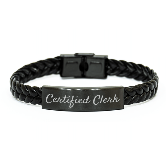 Funny Gifts from Friends and Family to Certified Clerks - Interlaced Leather Bracelet for Dad on Father's Day - Victory Thru Vision
