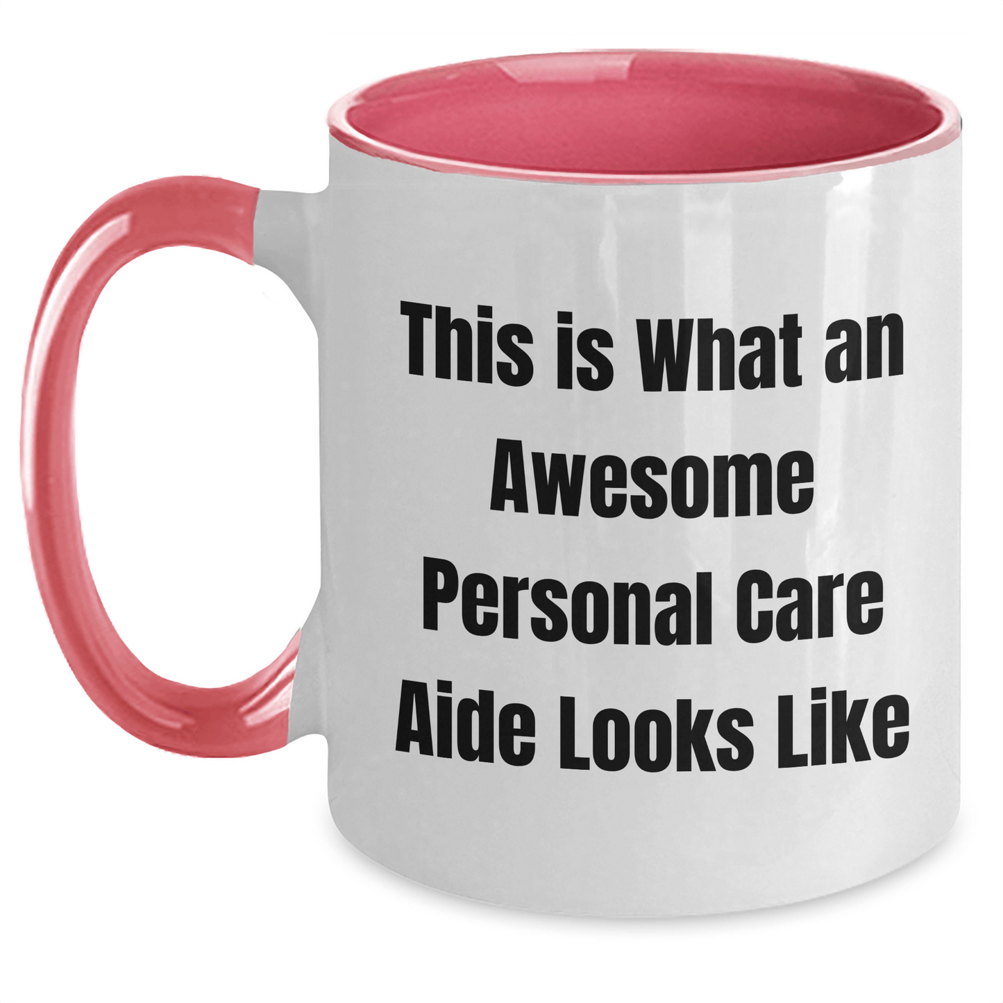 Funny Gifts from Friends for Awesome Personal Care Aide, Two Tone Coffee Mug - This Is What An Awesome Personal Care Aide Looks Like, Graduation Unique Gifts - Victory Thru Vision 