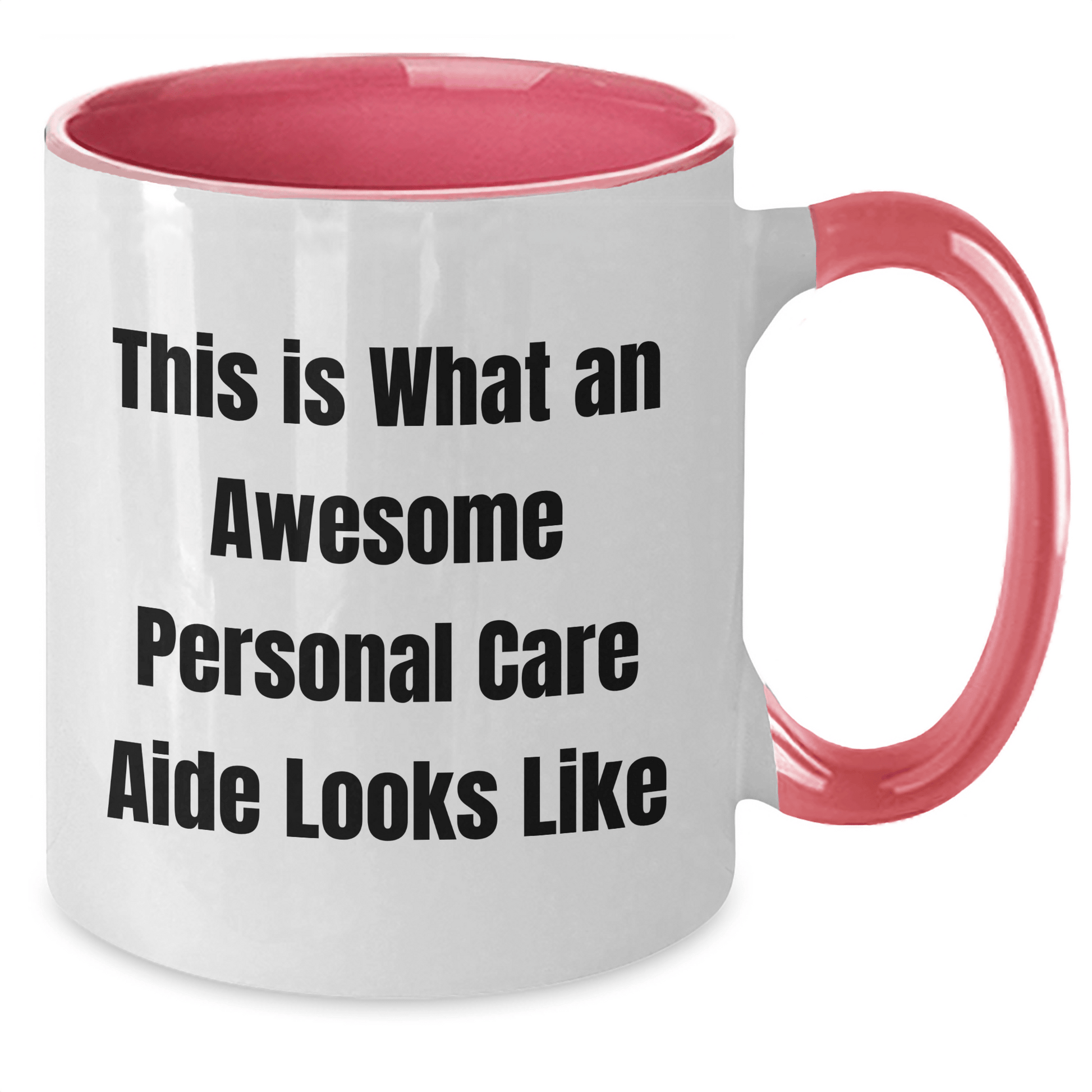 Funny Gifts from Friends for Awesome Personal Care Aide, Two Tone Coffee Mug - This Is What An Awesome Personal Care Aide Looks Like, Graduation Unique Gifts - Victory Thru Vision 