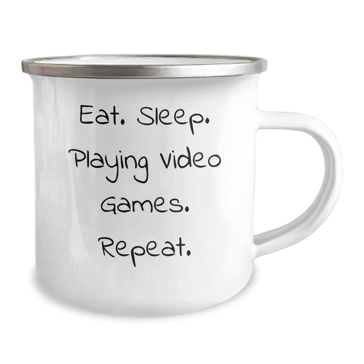 Funny Gifts from Friends for Playing Video Games Lovers - Eat. Sleep. Playing Video Games. Repeat. Camping Mug for Dad's Special Day - Victory Thru Vision 