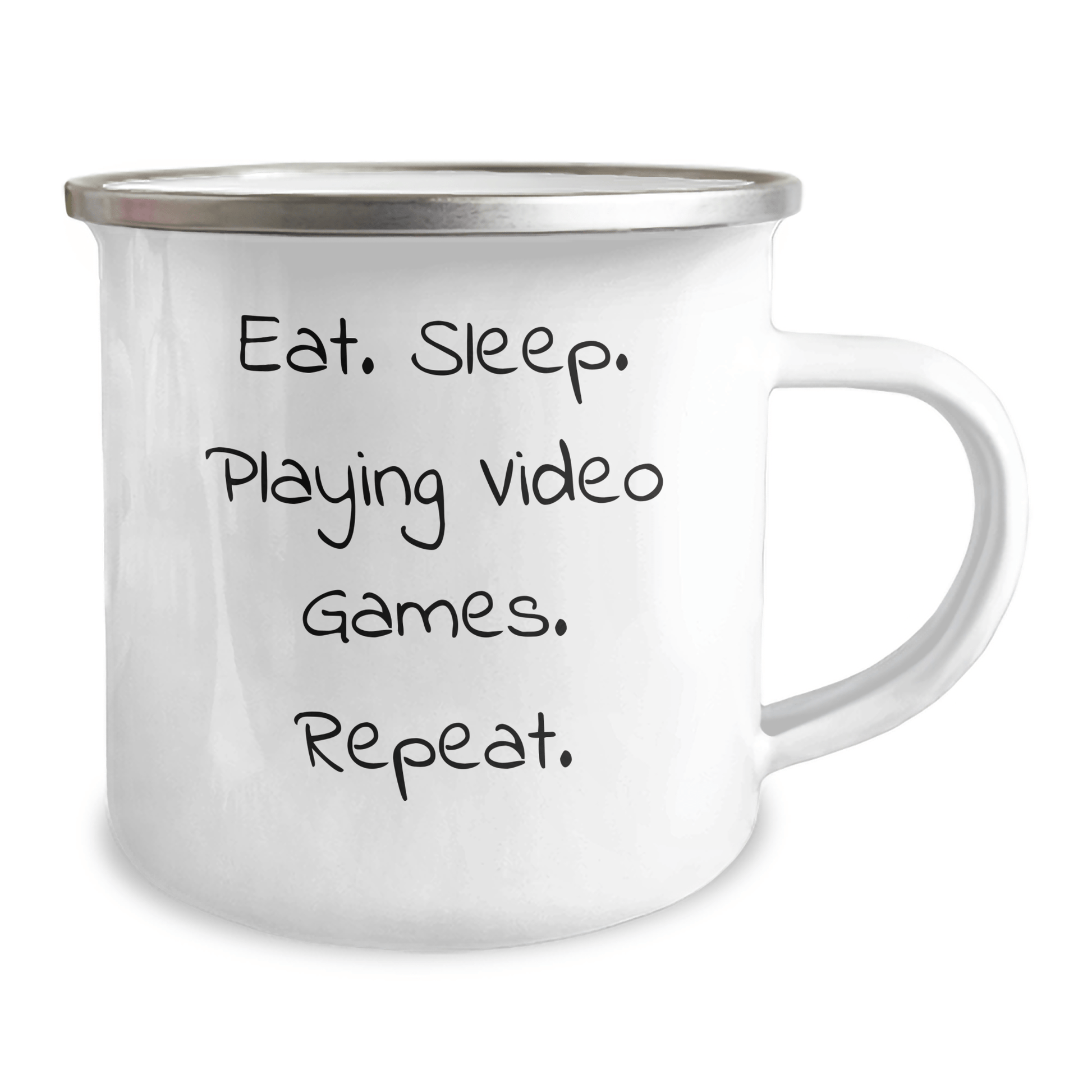 Funny Gifts from Friends for Playing Video Games Lovers - Eat. Sleep. Playing Video Games. Repeat. Camping Mug for Dad's Special Day - Victory Thru Vision 