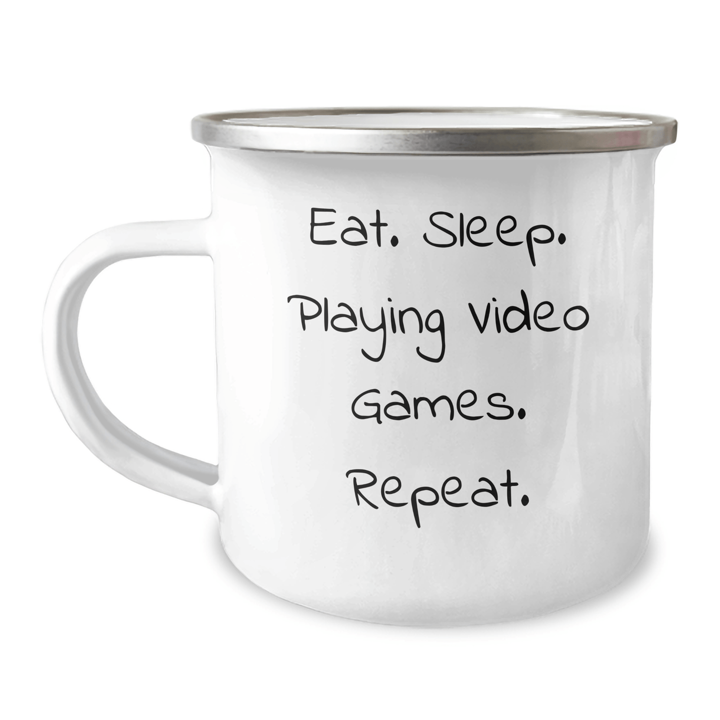 Funny Gifts from Friends for Playing Video Games Lovers - Eat. Sleep. Playing Video Games. Repeat. Camping Mug for Dad's Special Day - Victory Thru Vision 