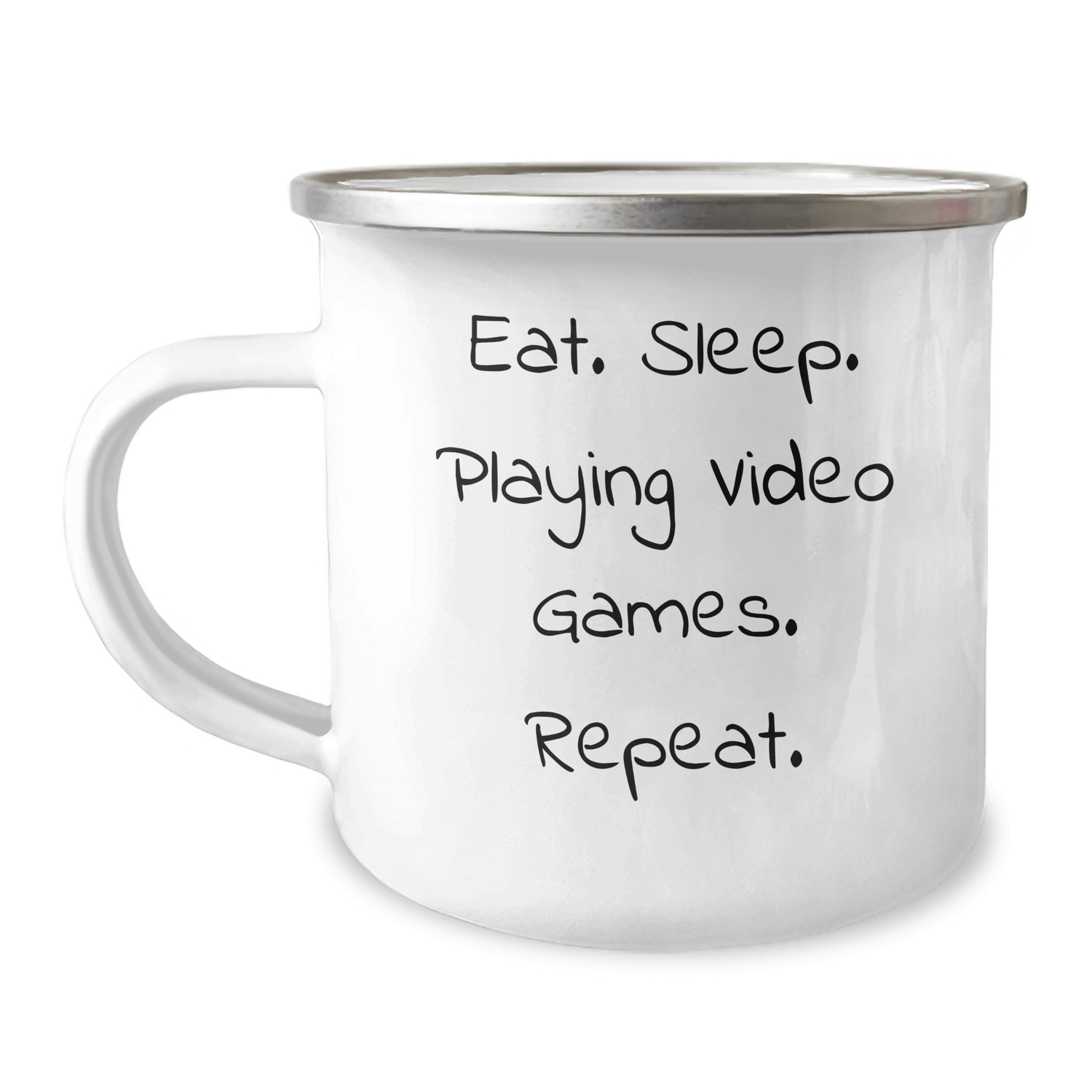 Funny Gifts from Friends for Playing Video Games Lovers - Eat. Sleep. Playing Video Games. Repeat. Camping Mug for Dad's Special Day - Victory Thru Vision 