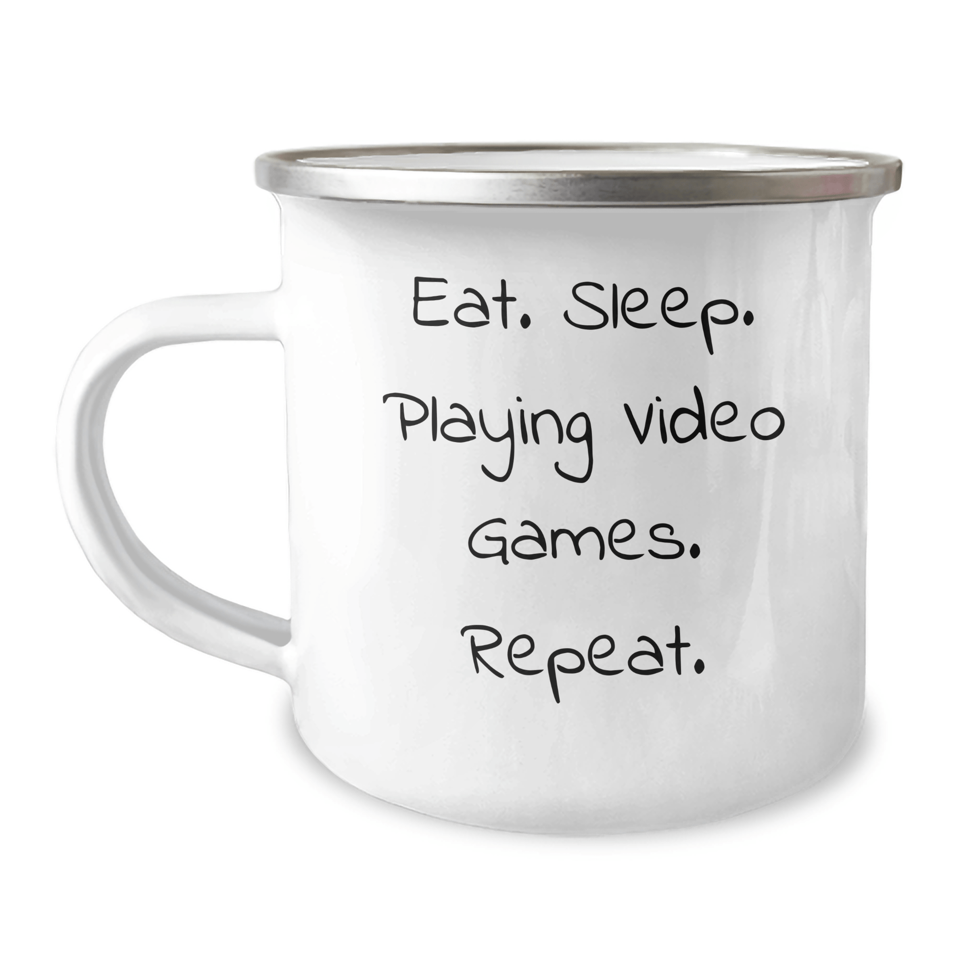 Funny Gifts from Friends for Playing Video Games Lovers - Eat. Sleep. Playing Video Games. Repeat. Camping Mug for Dad's Special Day - Victory Thru Vision 