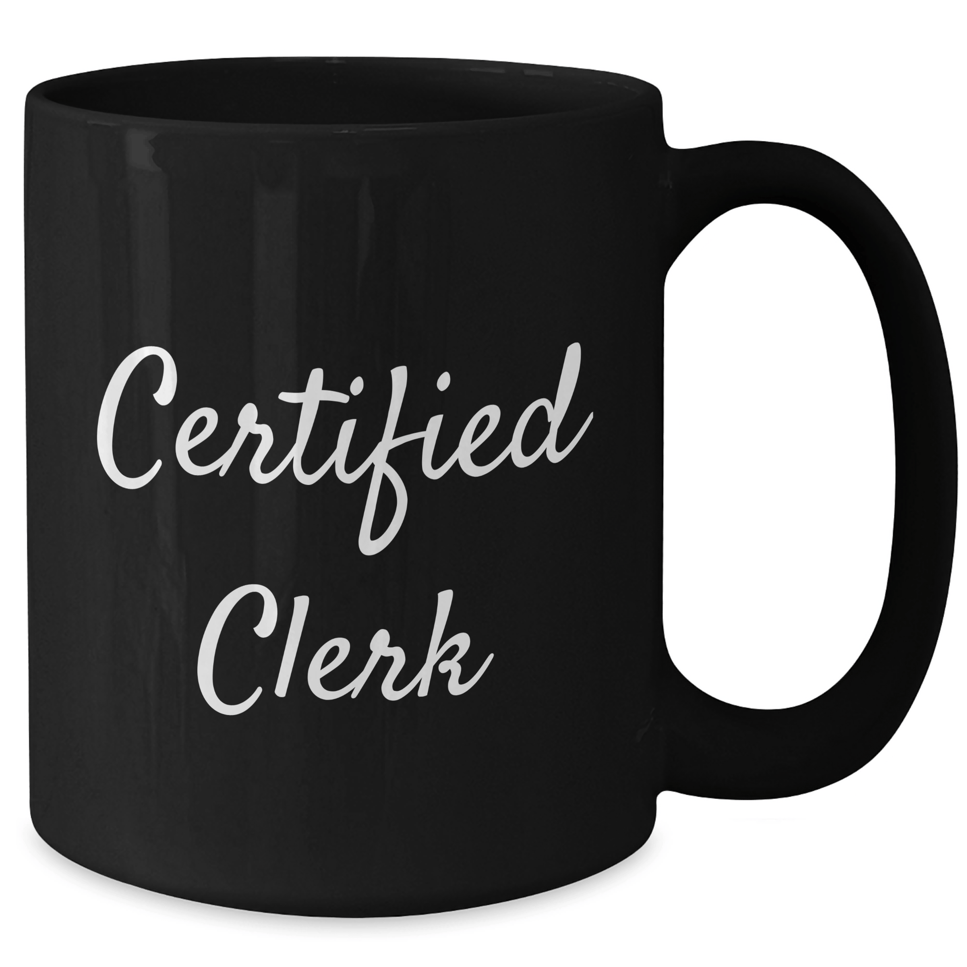 Funny Gifts from Friends to Certified Clerks - Black Coffee Mug for Father's Day - Victory Thru Vision