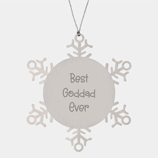 Funny Goddad Gifts from Men for Best Goddad Ever Snowflake Ornament, Christmas Unique Presents - Victory Thru Vision