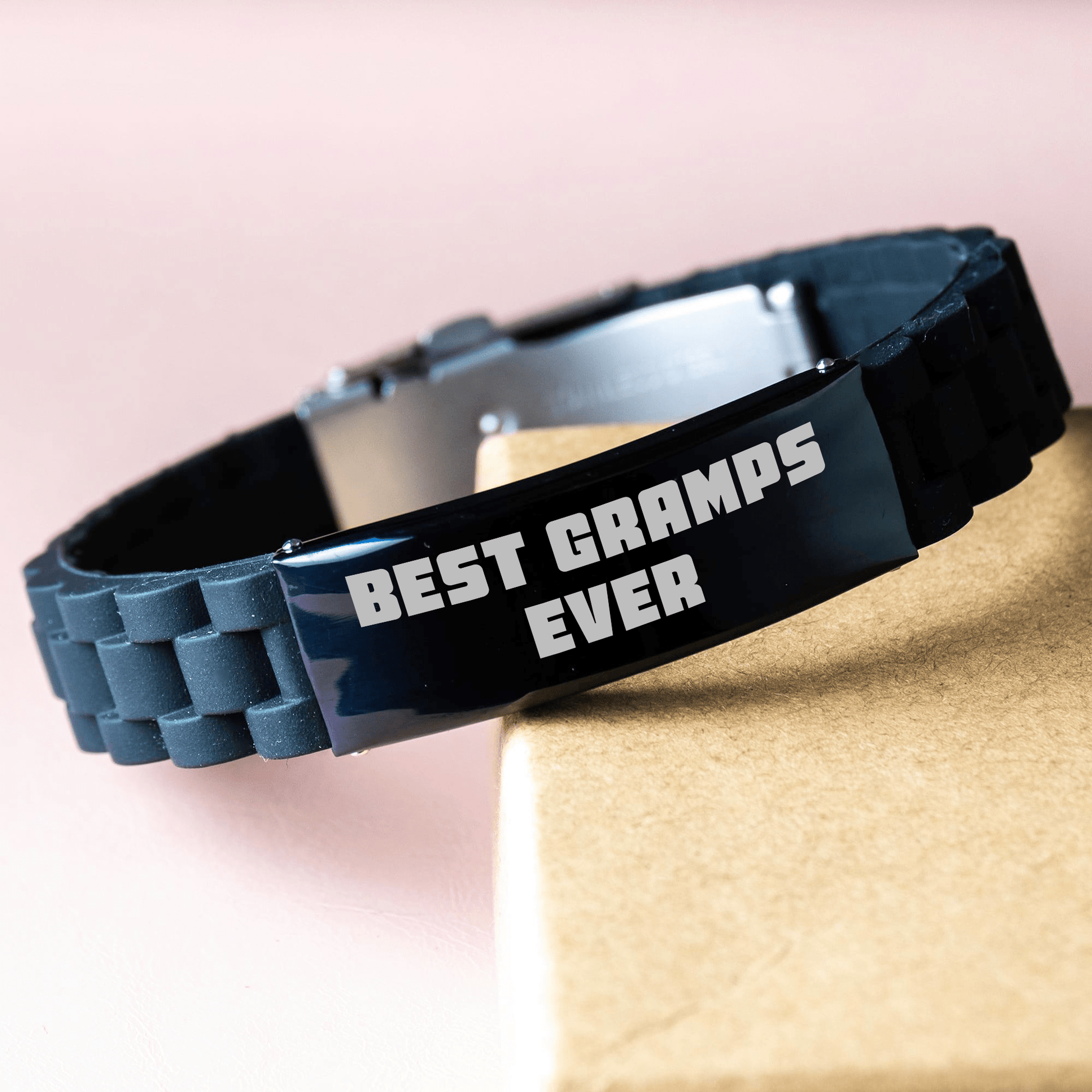 Funny Gramps Gifts, Best Gramps Ever Glide lock Clasp Bracelet, Adjustable Graduation Gifts from Men, for Gramps, Unique Men's Accessories with Premium Bag - Victory Thru Vision
