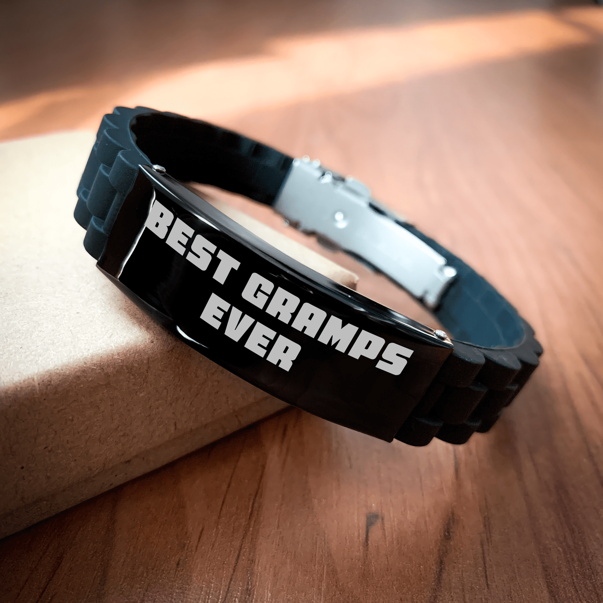 Funny Gramps Gifts, Best Gramps Ever Glide lock Clasp Bracelet, Adjustable Graduation Gifts from Men, for Gramps, Unique Men's Accessories with Premium Bag - Victory Thru Vision