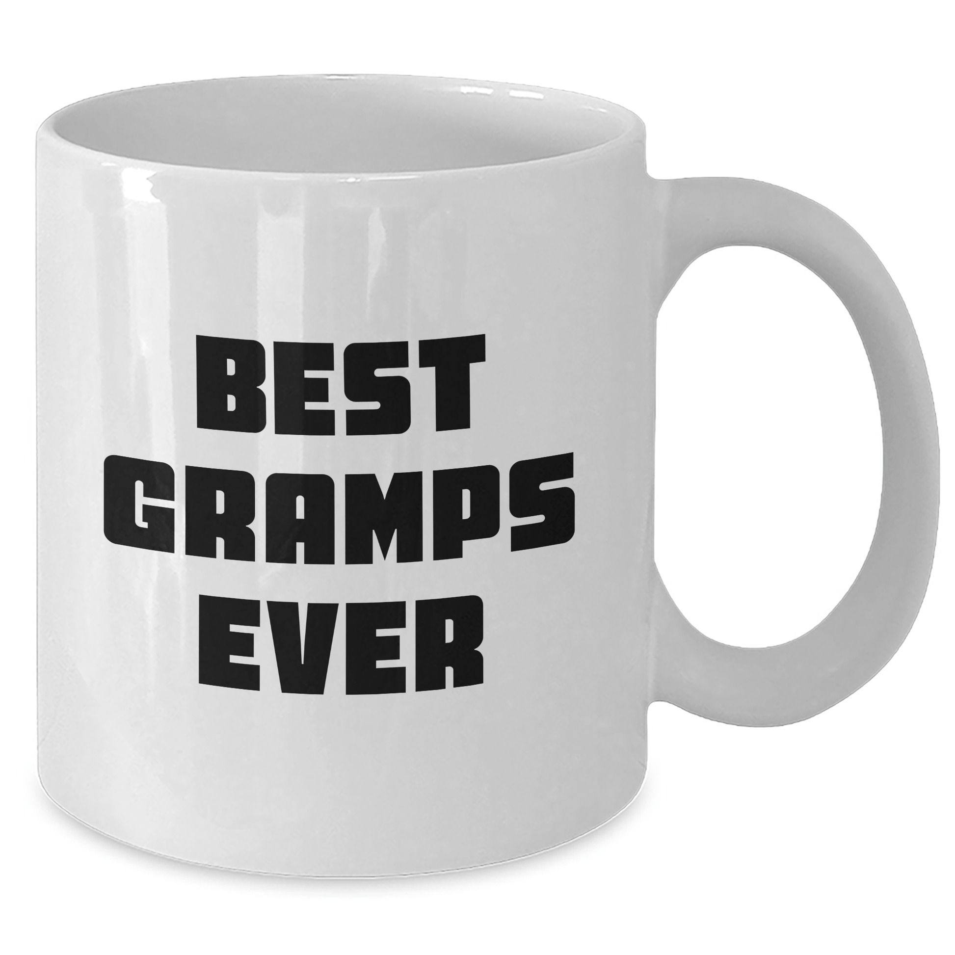 Funny Gramps Gifts: Best Gramps Ever White Coffee Mug for Graduation, Ideal Gifts from Family to Gramps, 11oz or 15oz Capacity, Ceramic Material, Microwave and Dishwasher Safe - Victory Thru Vision