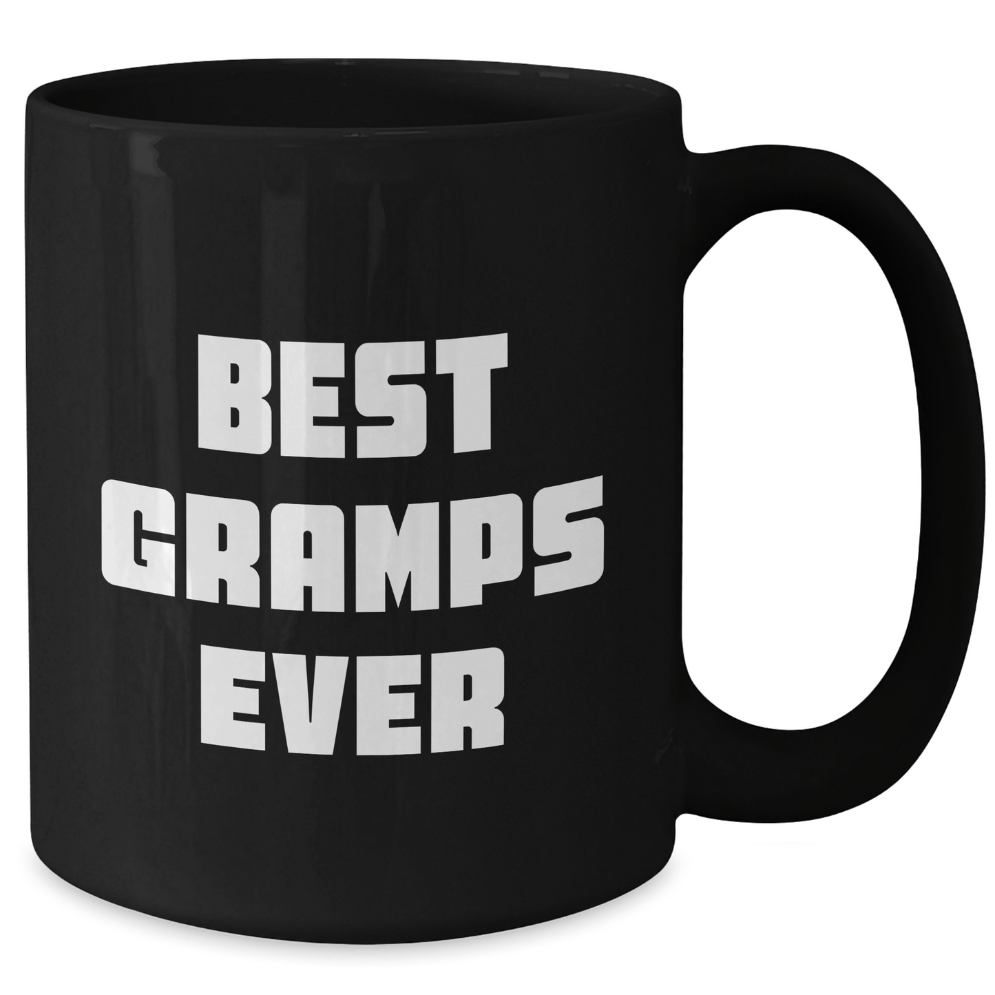Funny Gramps Gifts Black Coffee Mug - Best Gramps Ever, Graduation Unique Gifts from Friends, Family, Coworkers, and Men - Victory Thru Vision