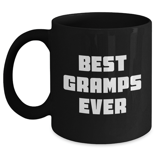 Funny Gramps Gifts Black Coffee Mug - Best Gramps Ever, Graduation Unique Gifts from Friends, Family, Coworkers, and Men - Victory Thru Vision