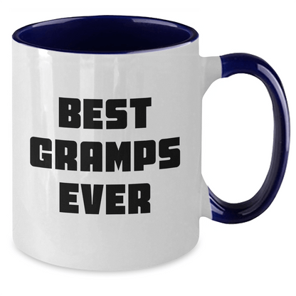 Funny Gramps Gifts from Men to Best Gramps Ever - Two Tone Coffee Mug for Graduation - Victory Thru Vision