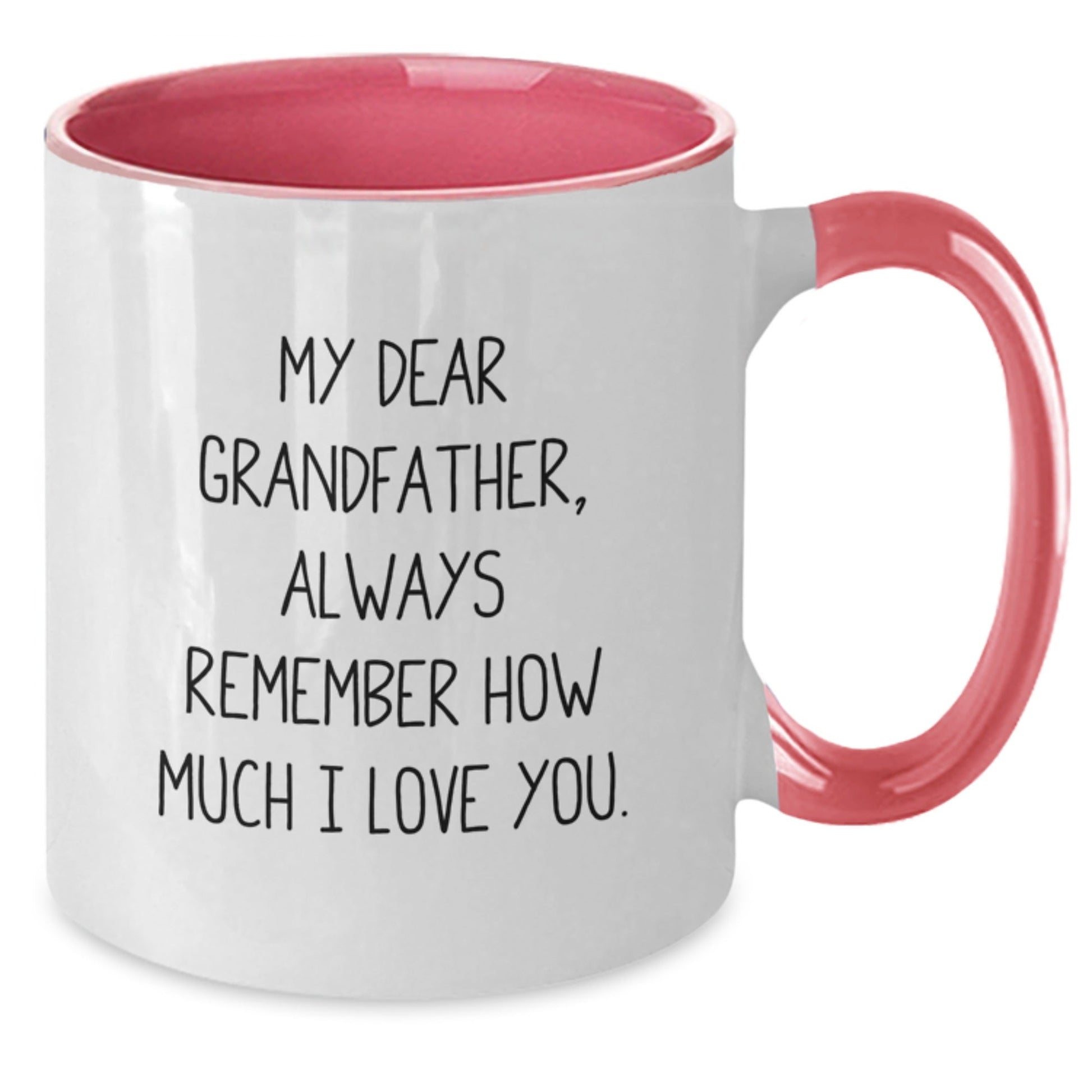 Funny Grandfather Gifts for Men, Two Tone Coffee Mug with Inspirational Quote, Gifts from Family for Graduation, 11oz Ceramic Mug - Victory Thru Vision