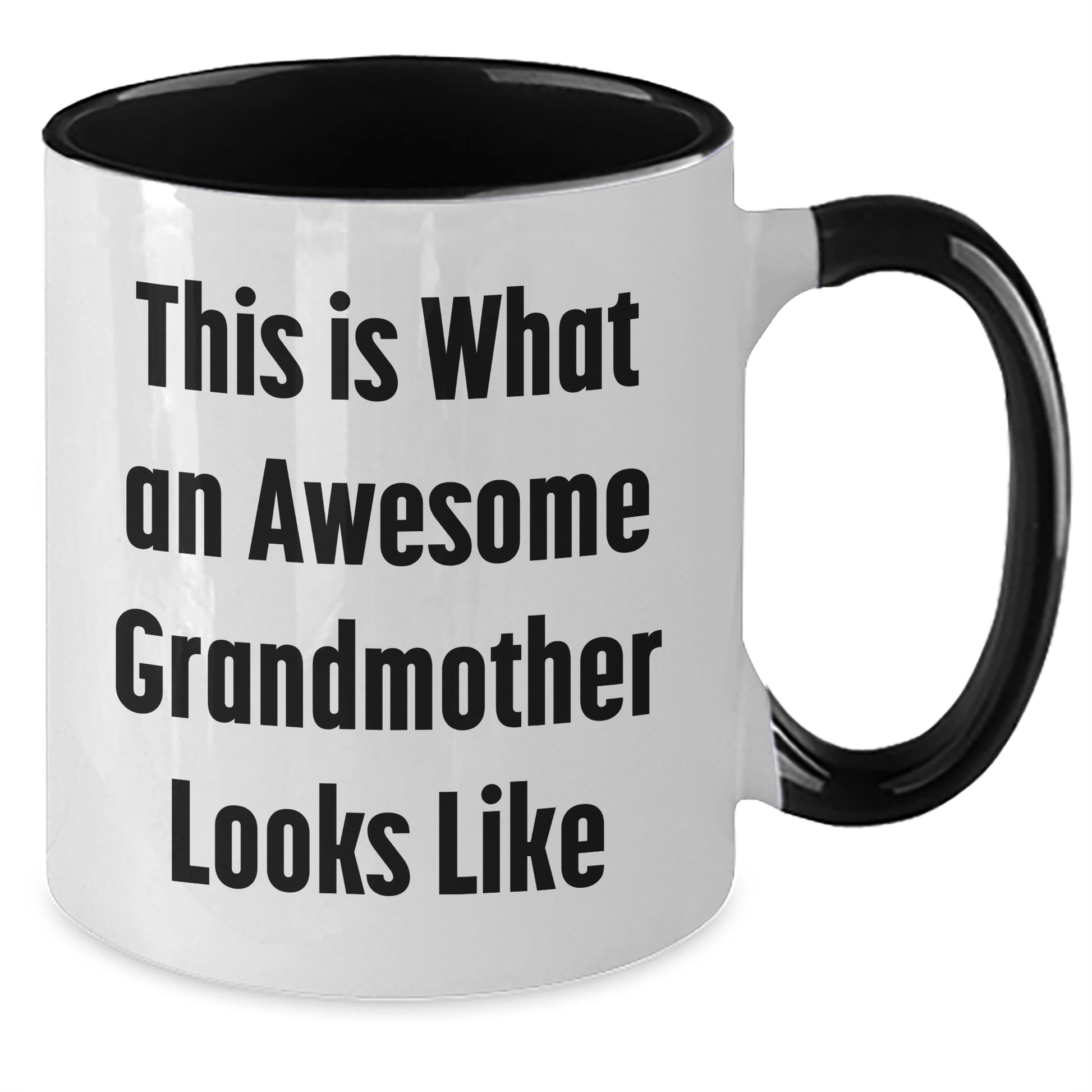 Funny Grandmother Gifts - This Is What An Awesome Grandmother Looks Like Two Tone Coffee Mug, Gifts from Family for Grandmother, Graduation Unique Gifts - Victory Thru Vision 