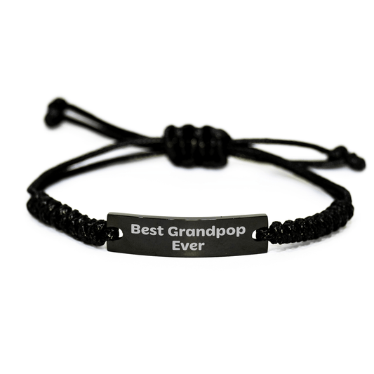 Funny Grandpop Gifts from Men to Best Grandpop Ever Adjustable Rope Bracelet for Graduation - Victory Thru Vision