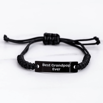 Funny Grandpop Gifts from Men to Best Grandpop Ever Adjustable Rope Bracelet for Graduation - Victory Thru Vision
