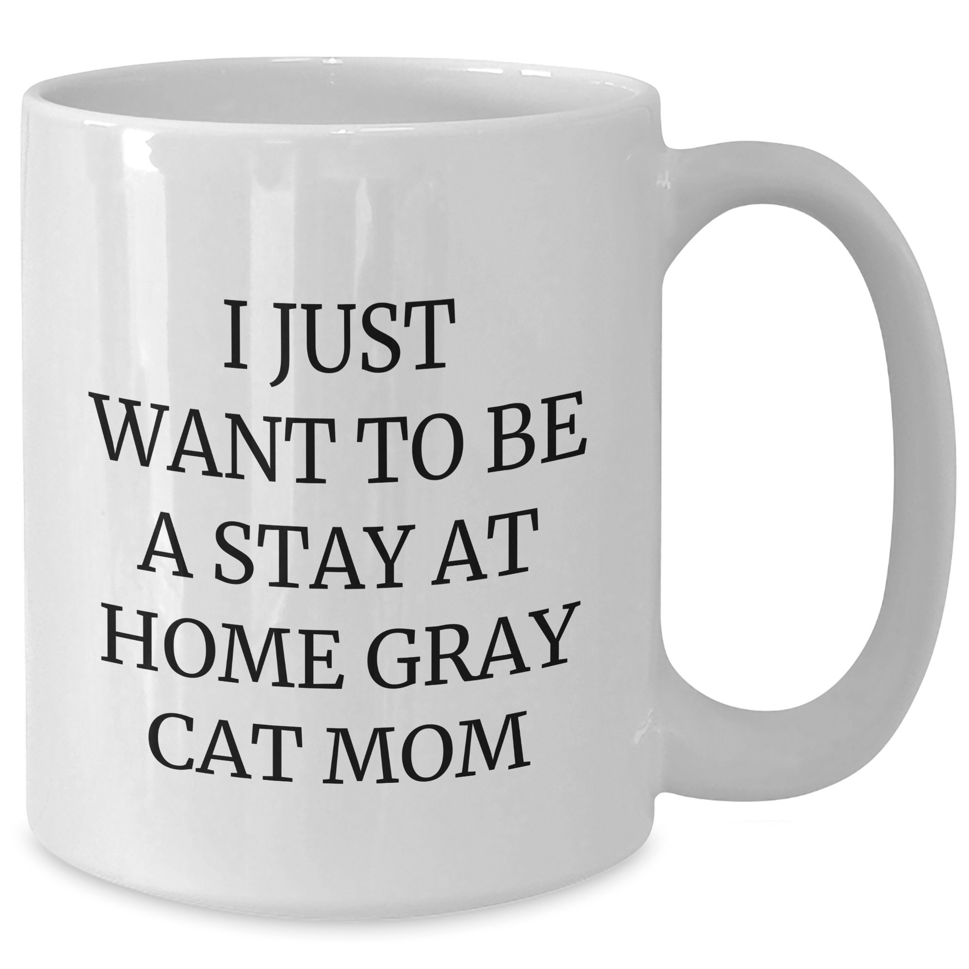 Funny Gray Cat Mom Funny Gifts from Men to Family with White Coffee Mug for Father's Day - Victory Thru Vision 