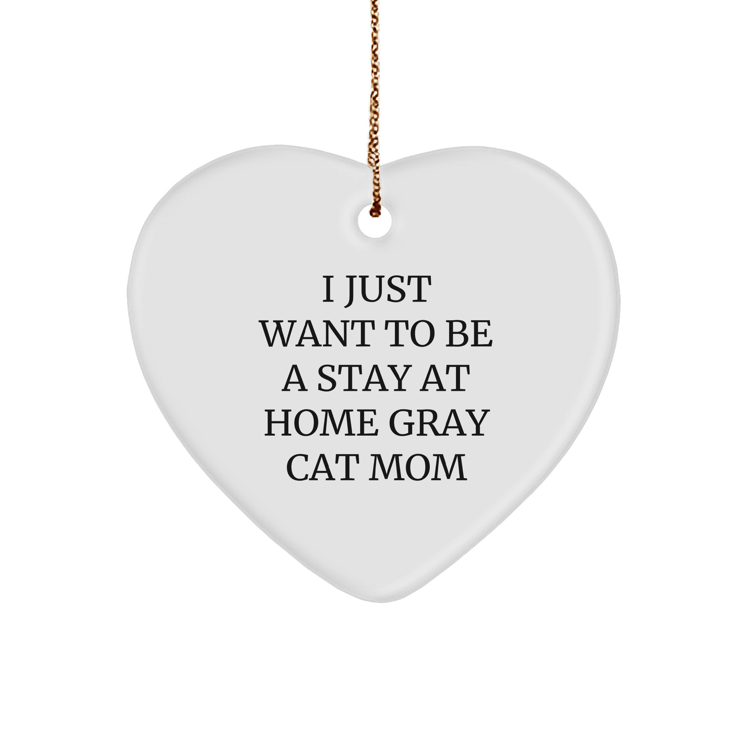 Funny Gray Cat Mom Heart Ornament Gifts from Family, Friends, or Coworkers for Christmas Unique Gifts - Victory Thru Vision 