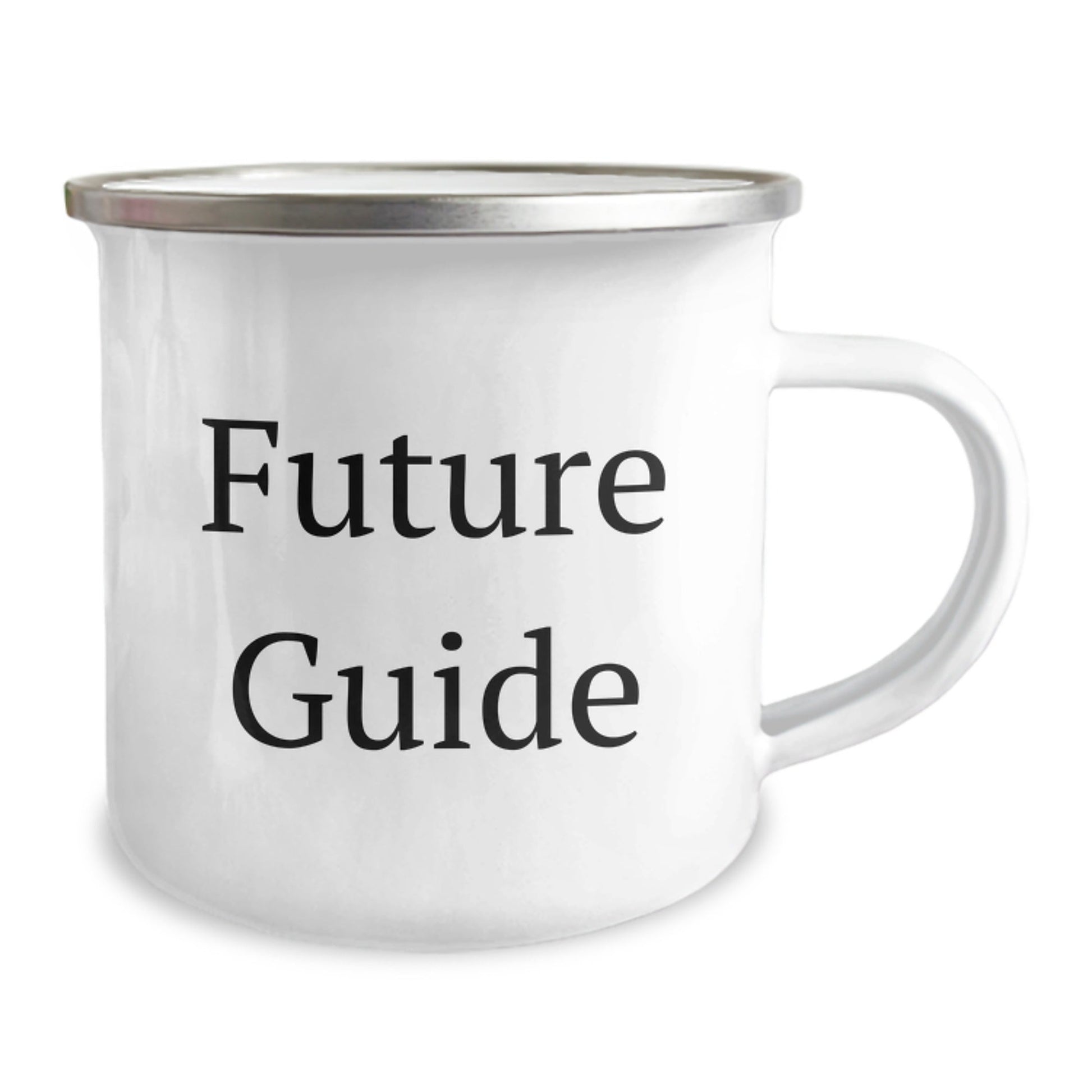 Funny Guide Camping Mug Gifts from Friends for Birthday, 'Future is Unwritten', 12 Oz Stainless Steel with Enamel Finish - Victory Thru Vision