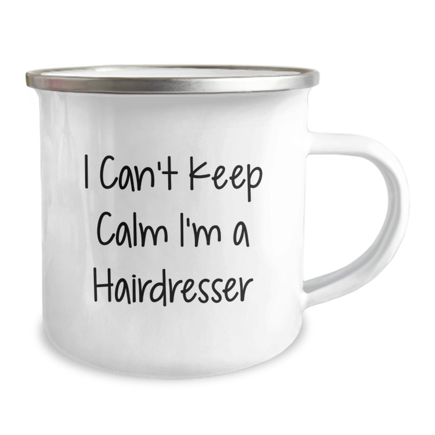 Funny Hairdresser Gifts from Friends for Hairdresser's Graduation - I Can't Keep Calm I'm A Hairdresser Camping Mug - Victory Thru Vision