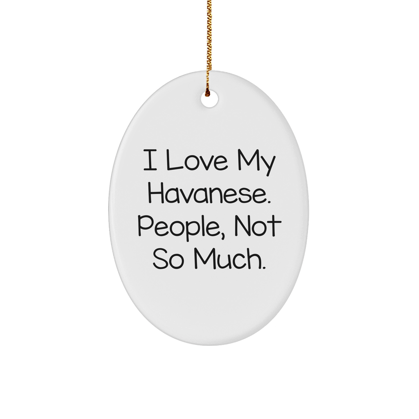 Funny Havanese Dog Lover Gifts from Friends for Havanese Dog Owners - Oval Ornament, Perfect for Christmas - Victory Thru Vision