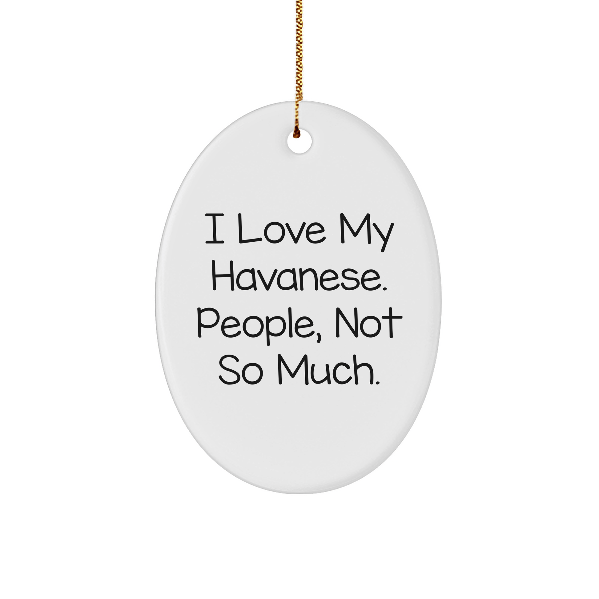 Funny Havanese Dog Lover Gifts from Friends for Havanese Dog Owners - Oval Ornament, Perfect for Christmas - Victory Thru Vision