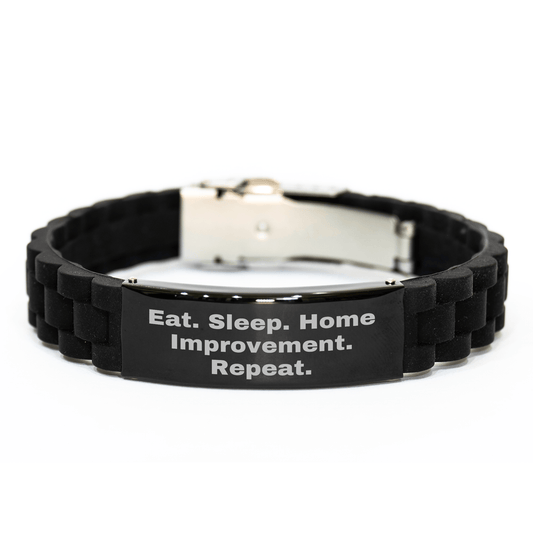 Funny Home Improvement Gifts from Men to Home Improvement Enthusiasts Eat. Sleep. Home Improvement. Repeat. Glide lock Clasp Bracelet - Victory Thru Vision