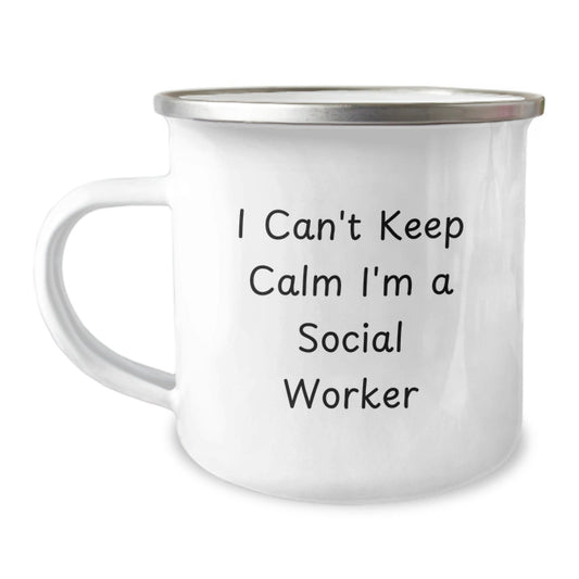 Funny I Can't Keep Calm I'm A Social Worker Gifts for Graduation Camping Mug, Gifts from Friends to Social Worker - Victory Thru Vision