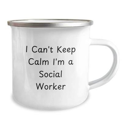Funny I Can't Keep Calm I'm A Social Worker Gifts for Graduation Camping Mug, Gifts from Friends to Social Worker - Victory Thru Vision