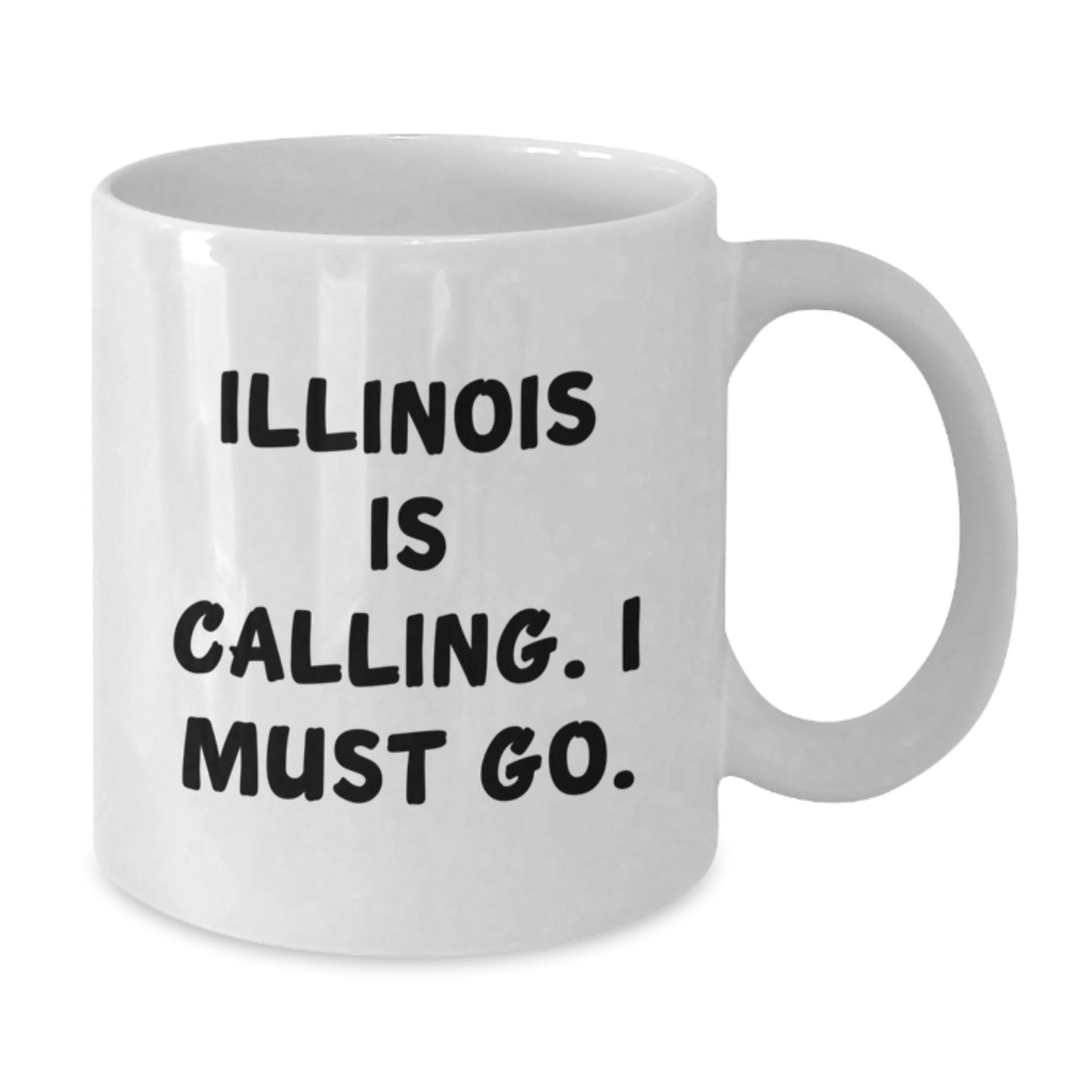 Funny Illinois Gifts: White Coffee Mug, Perfect for Illinois Grads, Gifts from Men to Illinois Women, Illinois State Gifts for Friends - Victory Thru Vision