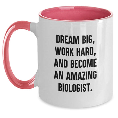 Funny Inspirational Biologist Gifts From Friends to Become Amazing - Two Tone Coffee Mug, Birthday Unique - Victory Thru Vision
