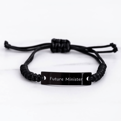 Funny Inspirational Quote for Future Minister Rope Bracelet, Gifts from Friends for Minister, Unique Graduation Gifts - Victory Thru Vision
