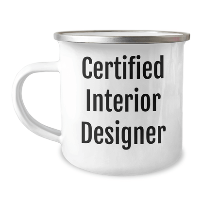 Funny Interior Designer Gifts from Friends for Men - Camping Mug - 'I'm Not a Morning Person, But I'll Rise and Design' - Victory Thru Vision 