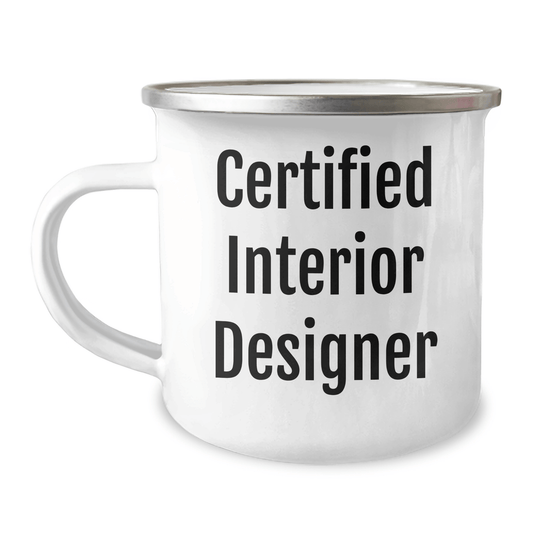 Funny Interior Designer Gifts from Friends for Men - Camping Mug - 'I'm Not a Morning Person, But I'll Rise and Design' - Victory Thru Vision 