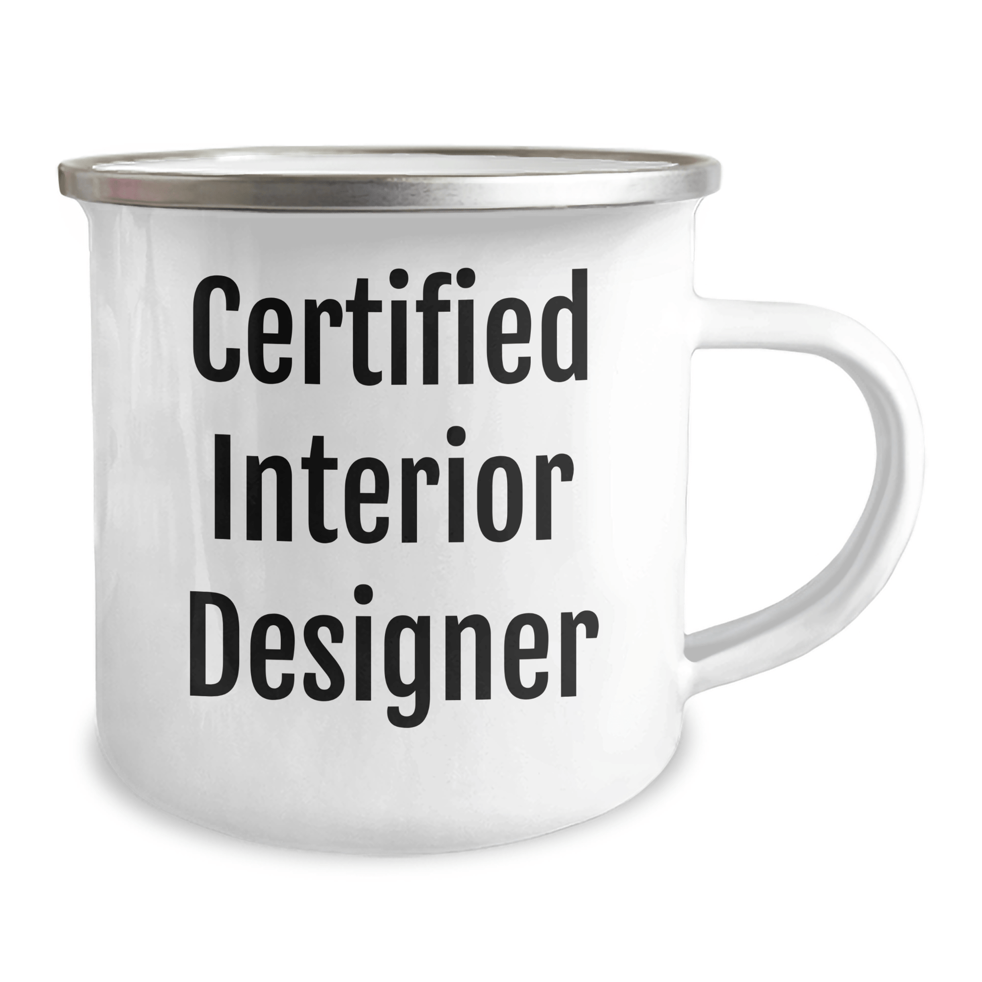 Funny Interior Designer Gifts from Friends for Men - Camping Mug - 'I'm Not a Morning Person, But I'll Rise and Design' - Victory Thru Vision 