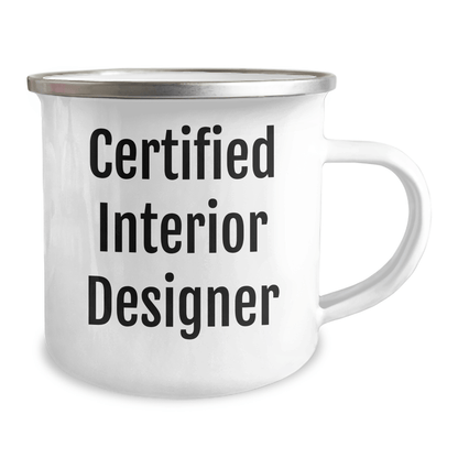 Funny Interior Designer Gifts from Friends for Men - Camping Mug - 'I'm Not a Morning Person, But I'll Rise and Design' - Victory Thru Vision 