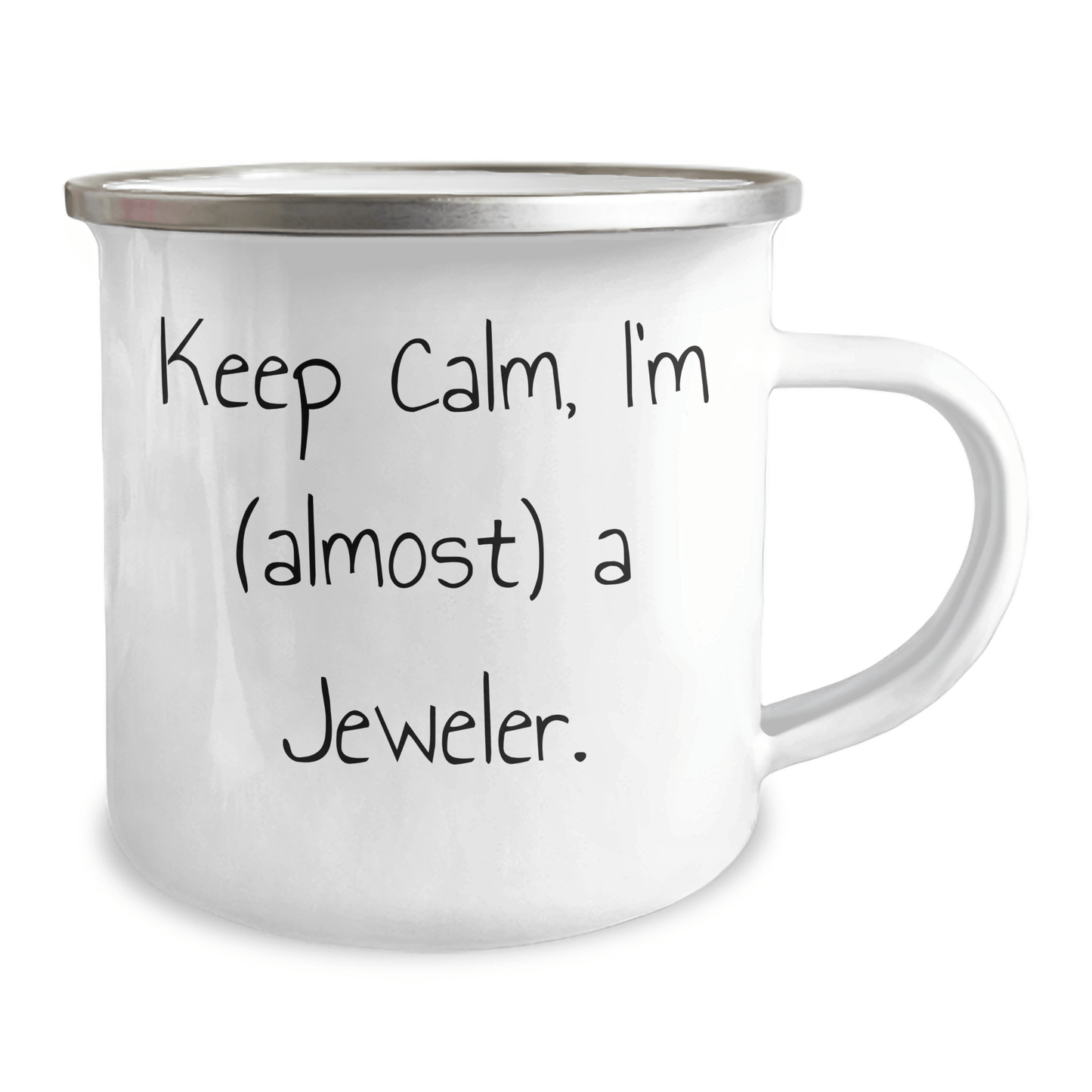 Funny Jeweler Gifts from Friends for Men - 'Keep Calm, I'm (almost) A Jeweler.' Camping Mug for Father's Day - Victory Thru Vision 