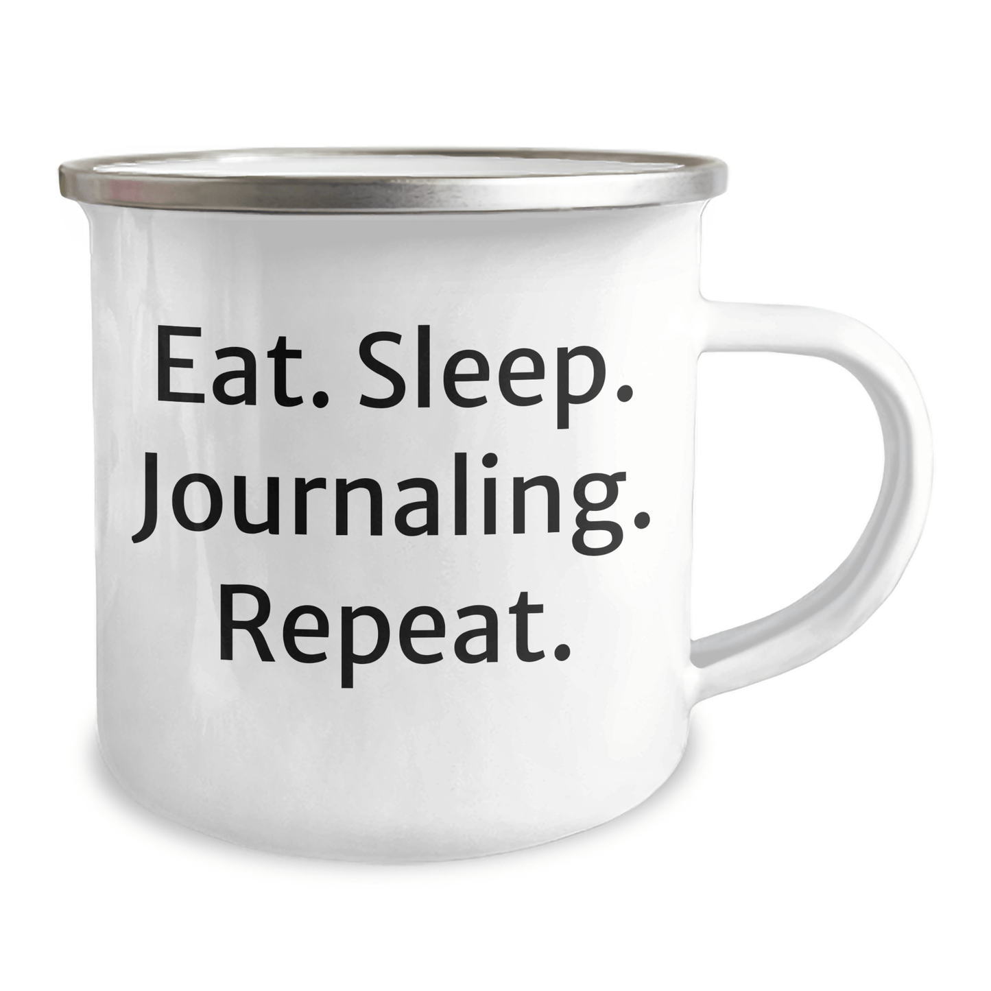 Funny Journaling Gifts for Women - Eat. Sleep. Journaling. Repeat. - Camping Mug for Graduation, Funny Gifts from Women to Women - Victory Thru Vision 